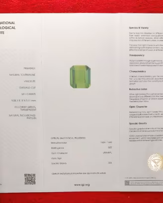 Tormalina verde, naturale, 3.61 carati
