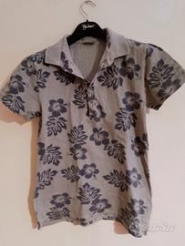 Polo uomo col  grigio  floreale YESZEE taglia M.