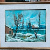 Attilio Rossi Paesaggio quadro olio su tela