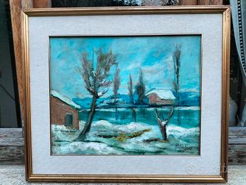 Attilio Rossi Paesaggio quadro olio su tela