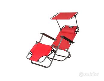 Sedia sdraio pieghevole con para sole