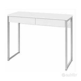 Scrivania bianco laccato cm 102x40x77h