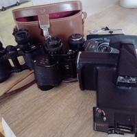 Binocoli e polaroid vintage