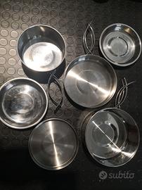 SET CUCINA CAMPEGGIO ACCIAIO