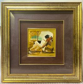 Quadro con cornice su foglia oro zecchino