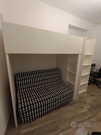 Letto a soppalco IKEA con armadio e scaffali🛏️