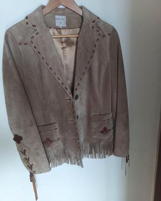 Giacca in pelle scamosciata nappa