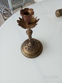 candelabro ottone pieno antico 