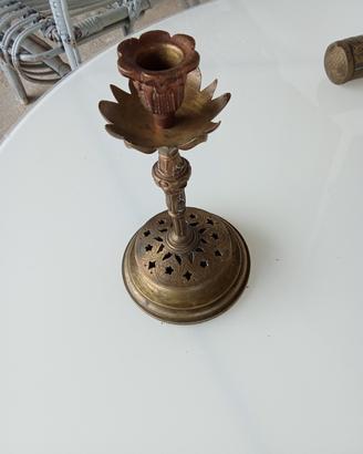 candelabro ottone pieno antico 
