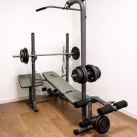 Panca multifunzione Domyos + bilancieri e pesi