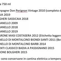 Selezione Vini Pregiati Solaia, Sassicaia, Champag