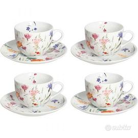 set 4 tazze cappuccino con piatto andrea fontebass