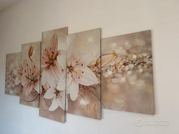 Quadro floreale 5 pannelli, 200x100 cm