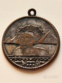 Medaglia Gettone Portafortuna Egizio d'Epoca