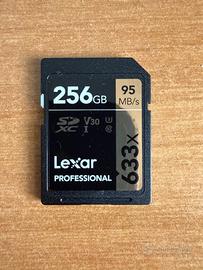 Lexar scheda SD XC 256 GB gold 633x 95 mb/s