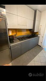 Cucina liniare su due lati con electrodomestici 