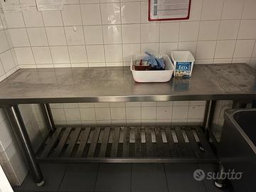 Tavolo acciaio Inox 190x55