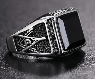 Anello vintage oro 18k placcato nero