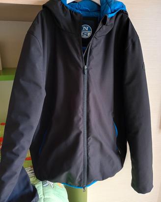 giacca invernale con cappuccio blu, North Sails