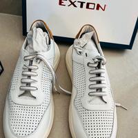 Scarpe Sneakers alte EXTON Pelle Nappa bianca