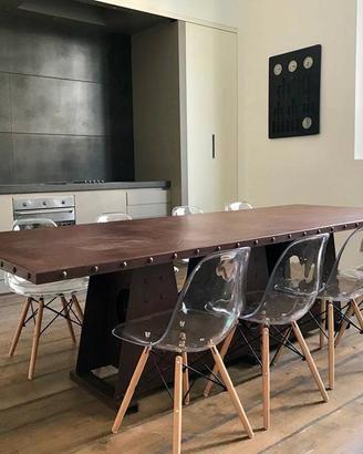 Tavolo design stile industriale corten