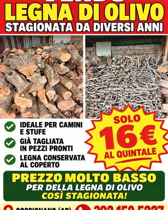 Legna di olivo da ardere