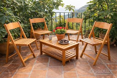 sedie di legno pieghevoli 