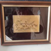Quadretto vintage 20x25 realizzato in foglia oro.