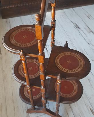 Arr Vintage Etagere in legno e pelle 
