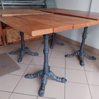 Tavoli gambo In ghisa e piano in legno robusto 