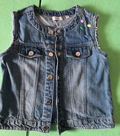 Gilet giacca bambina jeans denim OVS tg 6/7 anni