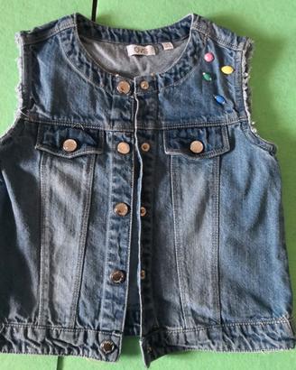 Gilet giacca bambina jeans denim OVS tg 6/7 anni