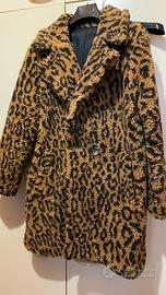 Cappotto teddy tre/quarti maculato
