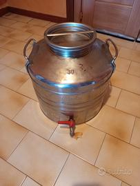 Fusto in acciaio inox  30 litri  per olio/vino 