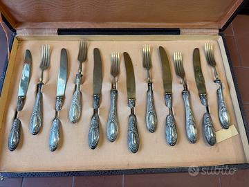 Set posate solingen vintage anni 50 in argento 800