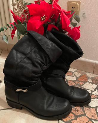 Stivali donna neri di pelle