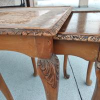 set 3 tavolini, vintage, impilabili