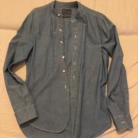 Camicia Zara uomo denim regular fit collo coreana