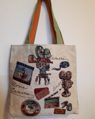Borsa fatta a mano con disegni cinema
