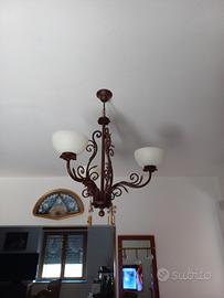 lampadario in ferro battuto 