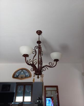 lampadario in ferro battuto 