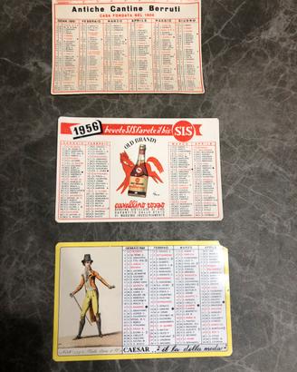 Calendari tascabili d’epoca annate 1951/56/58