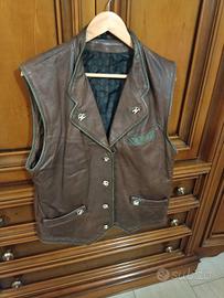 Giubbotto smanicato in pelle da uomo