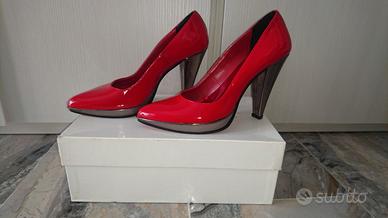 Decolleté rosse in pelle NUOVE