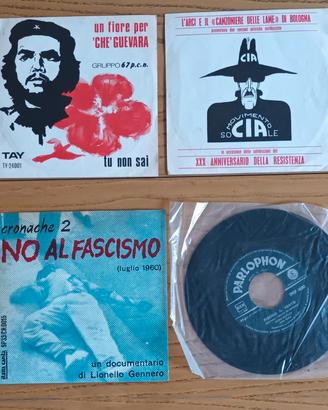 N. 3 VINILI POLITICI ITALIANI 45 GIRI ANNI ’60-‘70