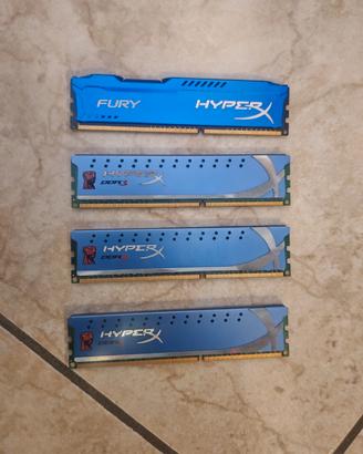 16GB DDR3 1600MHZ HYPER X 4X4GB