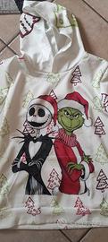 felpa per bambini/ragazzi con Grinch e Jack