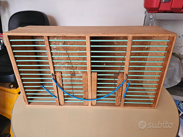 Trasportino legno uccellini canarini cocorite