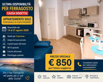 Ultima disponibilità per ferragosto
