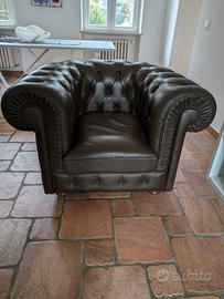 Poltrona Chesterfield in vera pelle